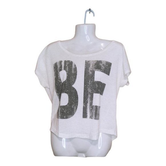 Bling Be Happy Loose Crop Top with‎ Smiley Face Size S - Picture 3 of 5